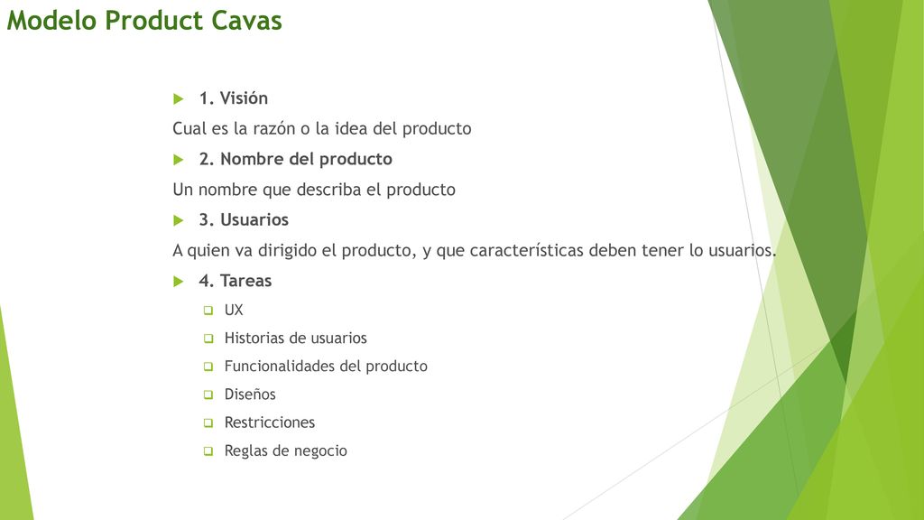 Modelo Product Cavas 1. Visión Cual es la razón o la idea del producto