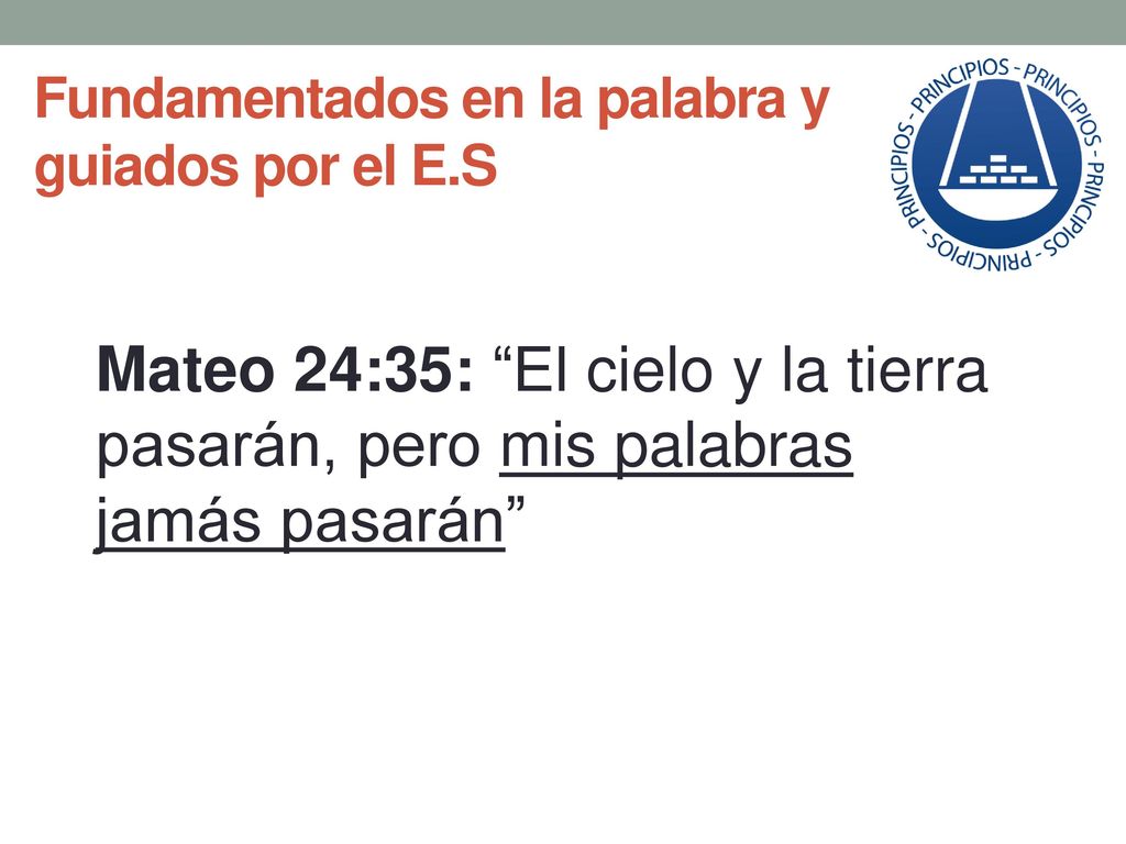 Fundamentados en la palabra y guiados por el E.S