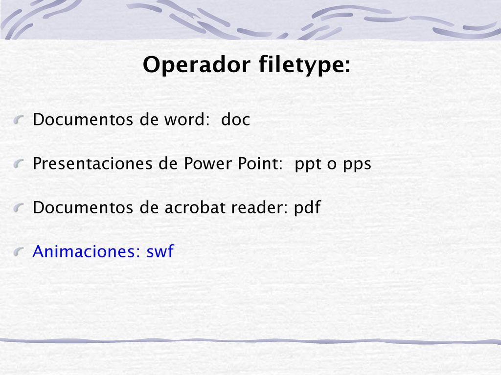 Operador filetype: Documentos de word: doc