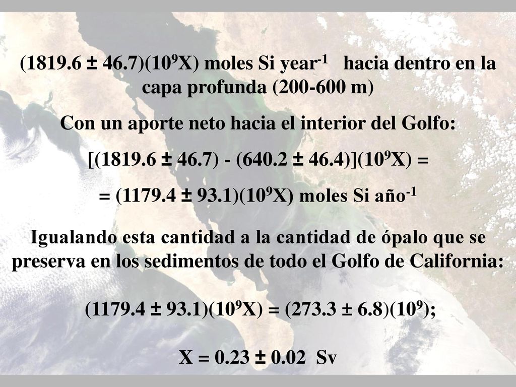 Con un aporte neto hacia el interior del Golfo:
