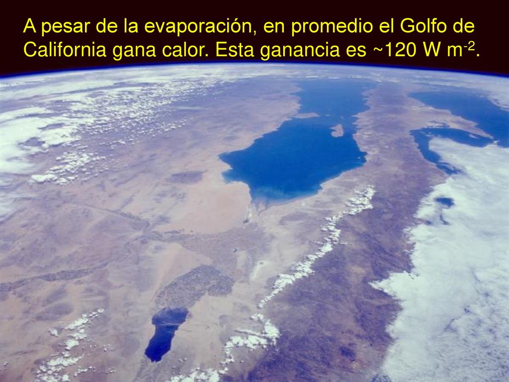 A pesar de la evaporación, en promedio el Golfo de California gana calor.