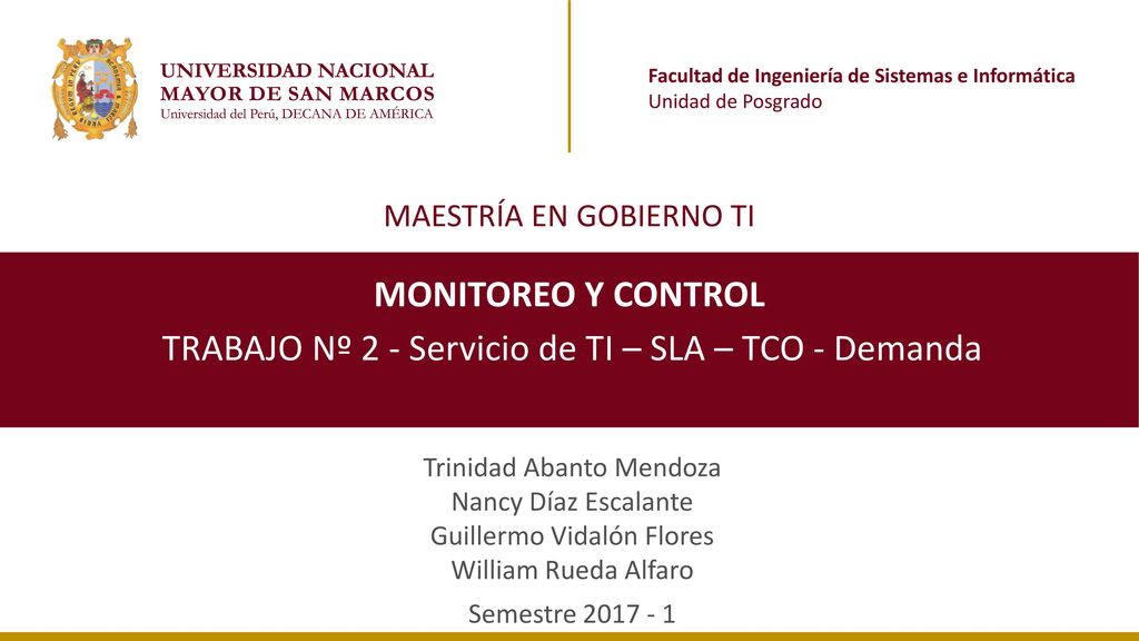 TRABAJO Nº 2 - Servicio de TI – SLA – TCO - Demanda
