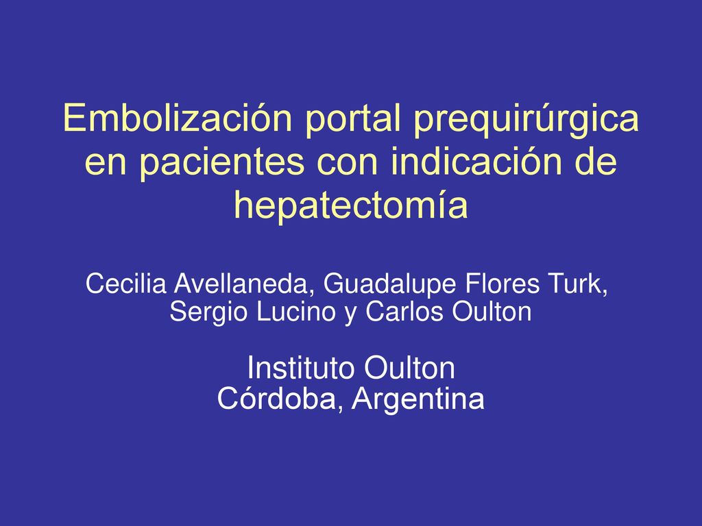 Embolización portal prequirúrgica en pacientes con indicación de hepatectomía