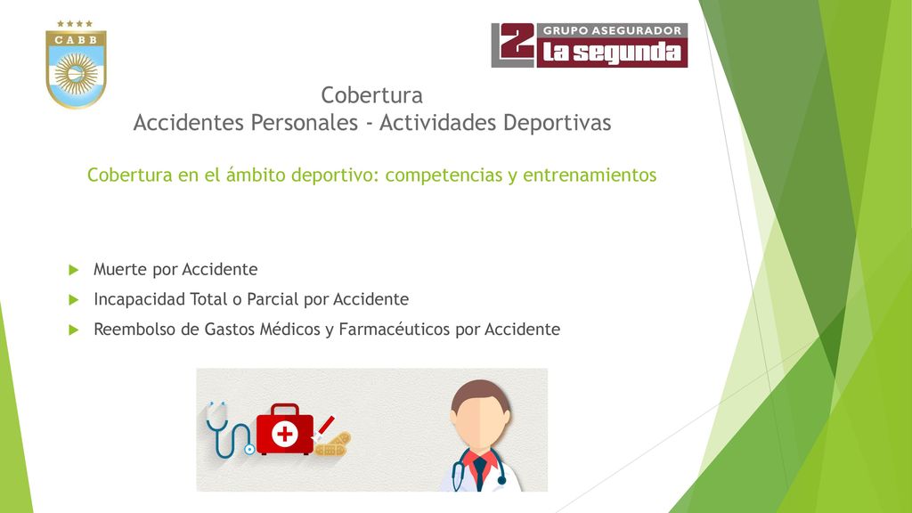 Cobertura Accidentes Personales - Actividades Deportivas Cobertura en el ámbito deportivo: competencias y entrenamientos