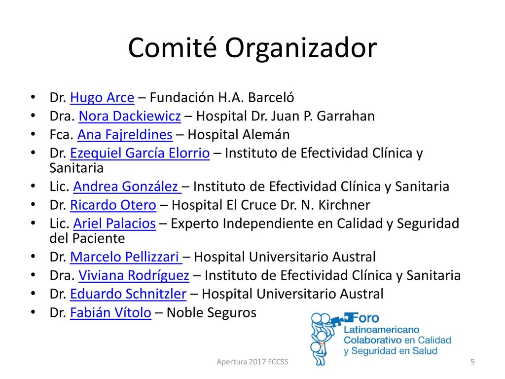 Comité Organizador Dr. Hugo Arce – Fundación H.A. Barceló