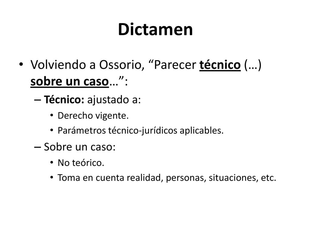 Dictamen Volviendo a Ossorio, Parecer técnico (…) sobre un caso… :