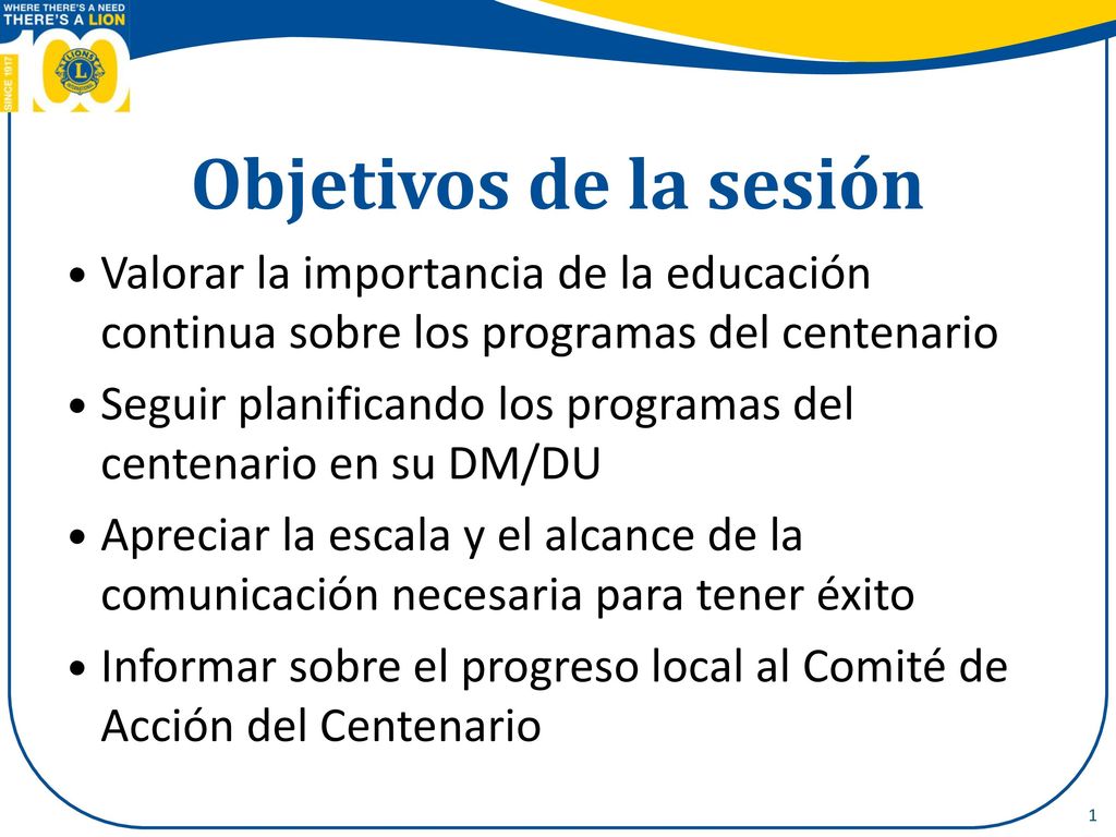 Guía del Coordinador de Distrito Múltiple del Centenario