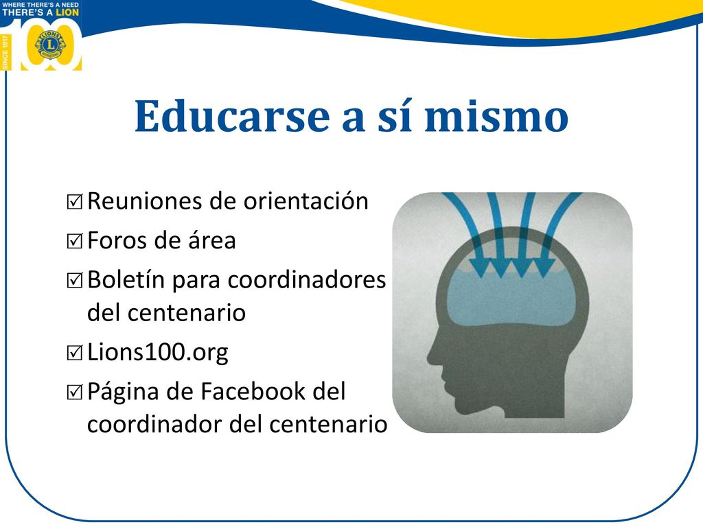 Educar a otros Orientación para los coordinadores distritales del centenario. Seminarios y/o webinars del centenario.
