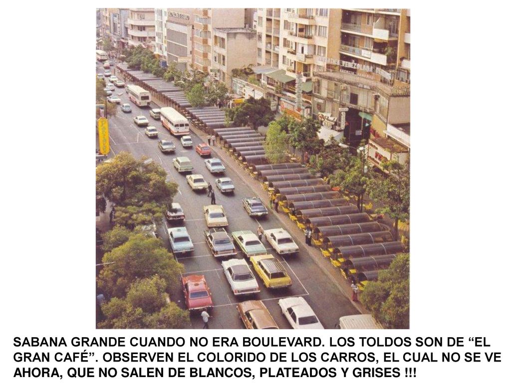 SABANA GRANDE CUANDO NO ERA BOULEVARD. LOS TOLDOS SON DE EL GRAN CAFÉ .