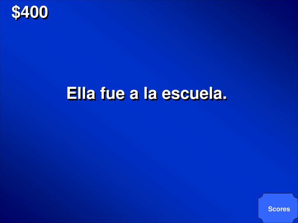 $400 Ella fue a la escuela. Scores