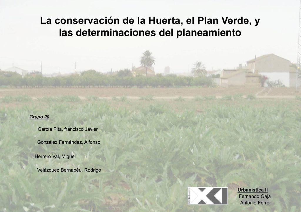 La conservación de la Huerta, el Plan Verde, y las determinaciones del planeamiento