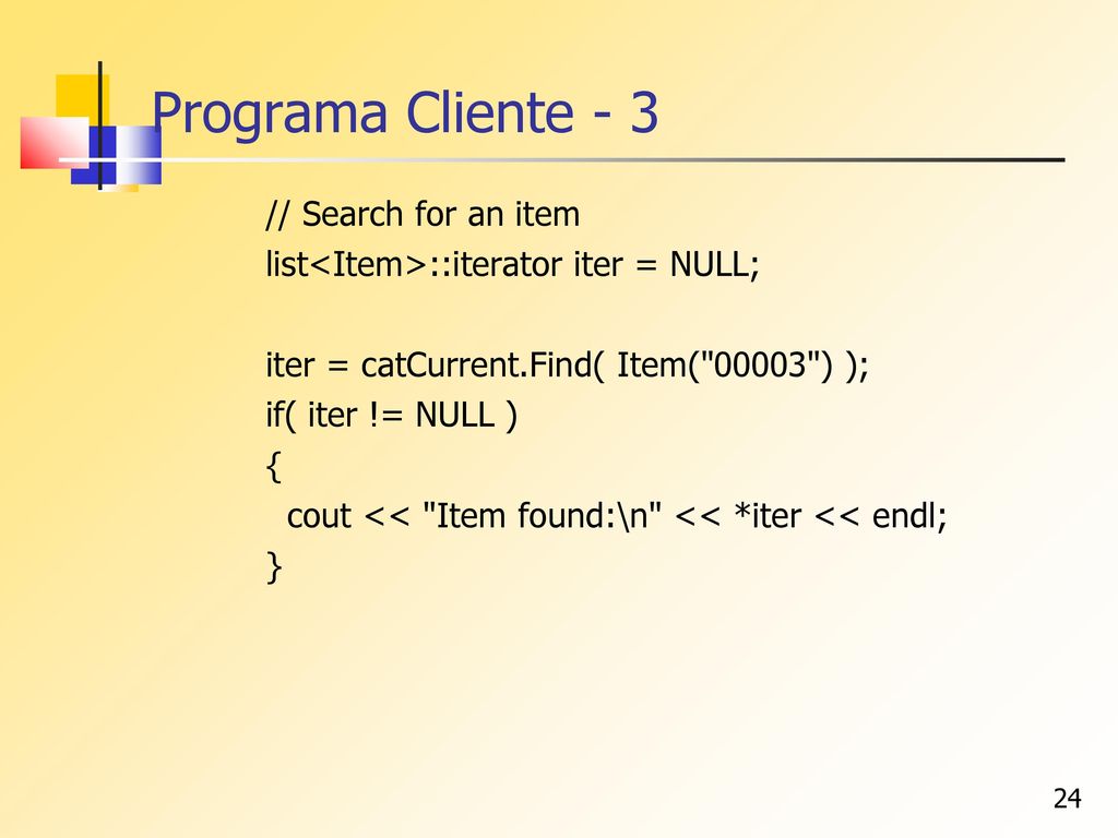 Programa Cliente - 3 // Search for an item