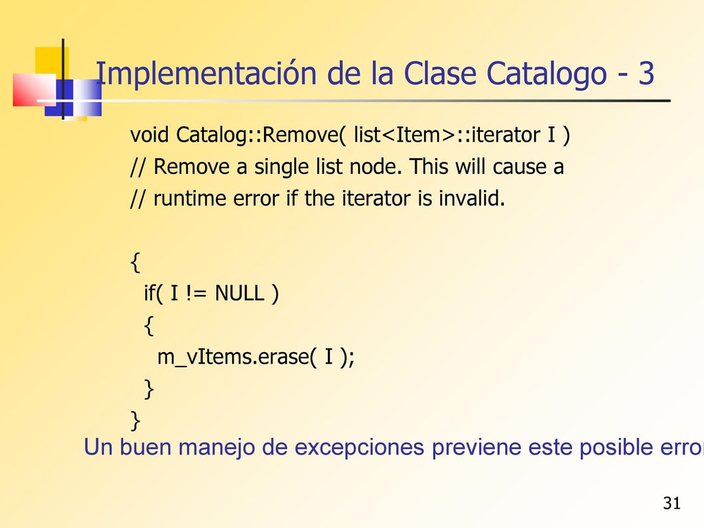 Implementación de la Clase Catalogo - 3