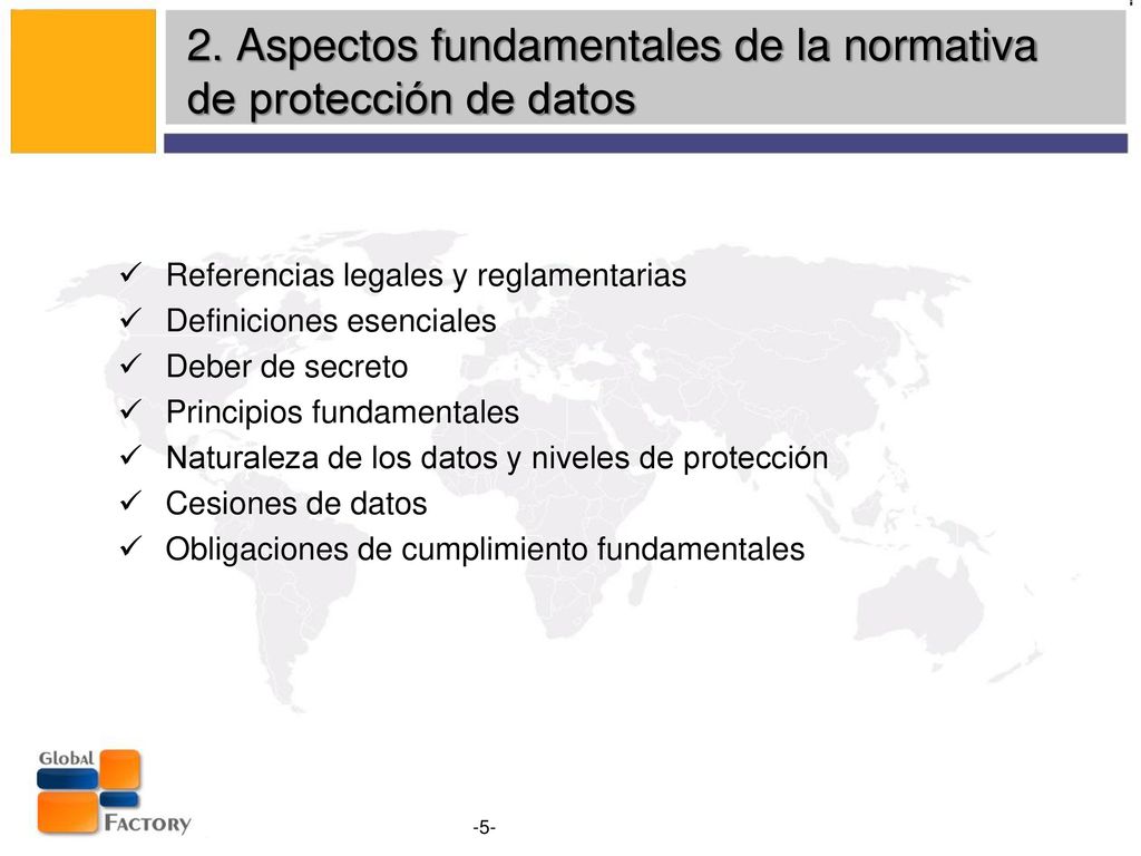 2. Aspectos fundamentales de la normativa de protección de datos