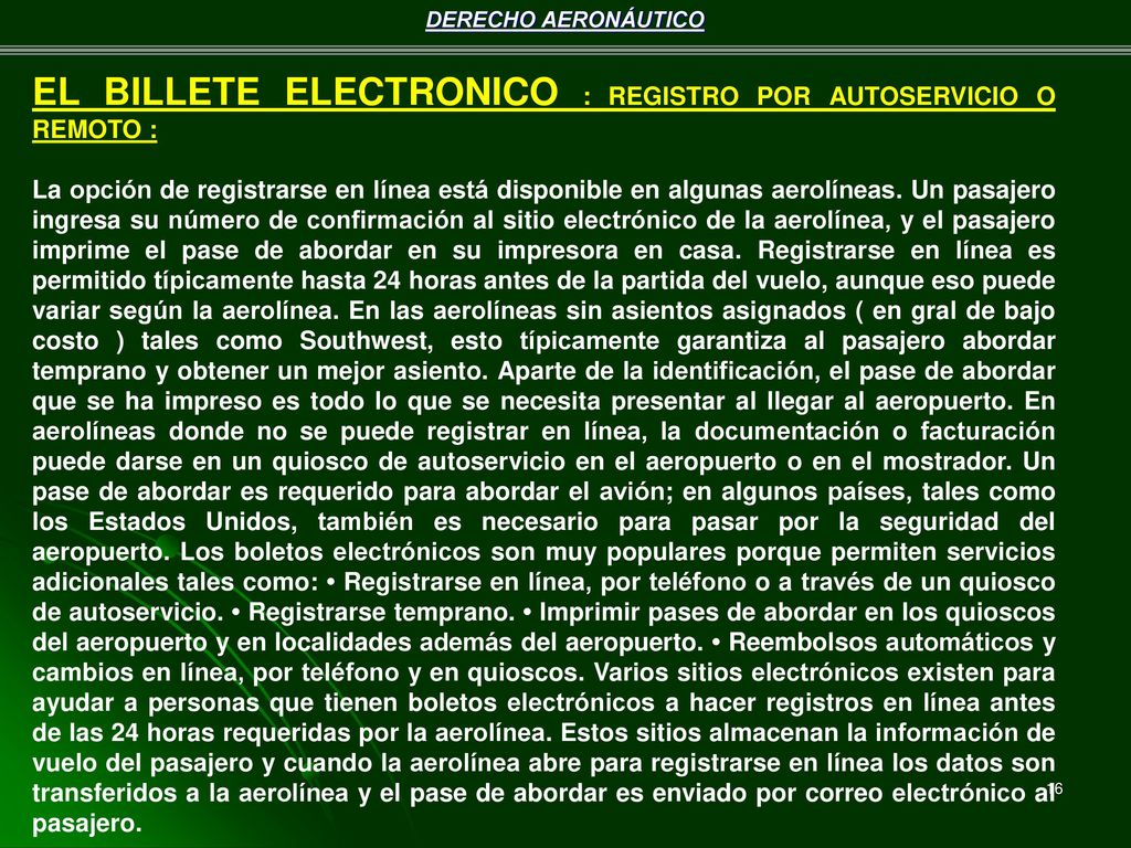 EL BILLETE ELECTRONICO : REGISTRO POR AUTOSERVICIO O REMOTO :