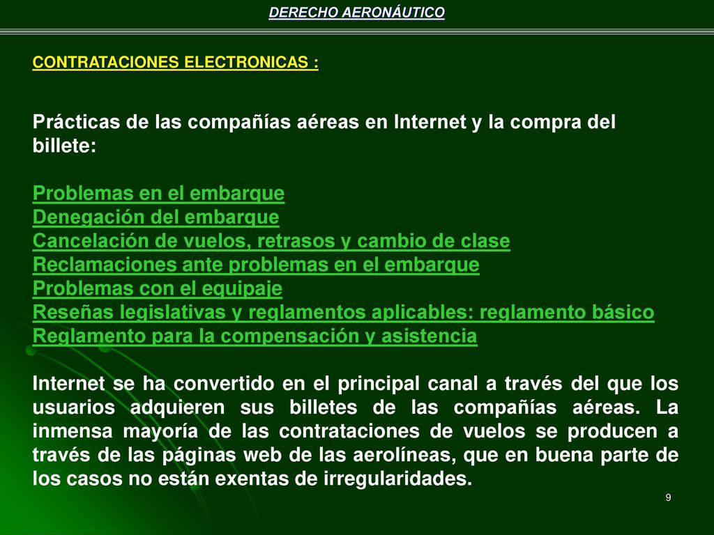 Prácticas de las compañías aéreas en Internet y la compra del billete: