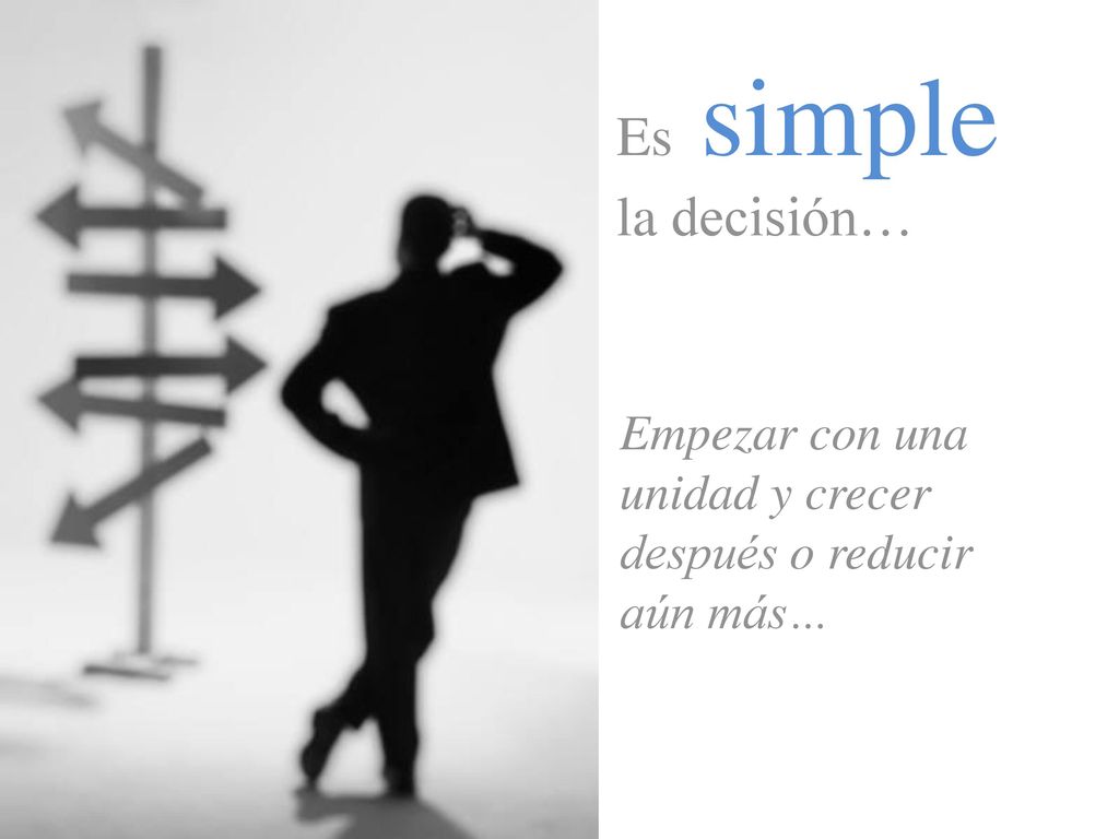 Es simple la decisión… Empezar con una unidad y crecer