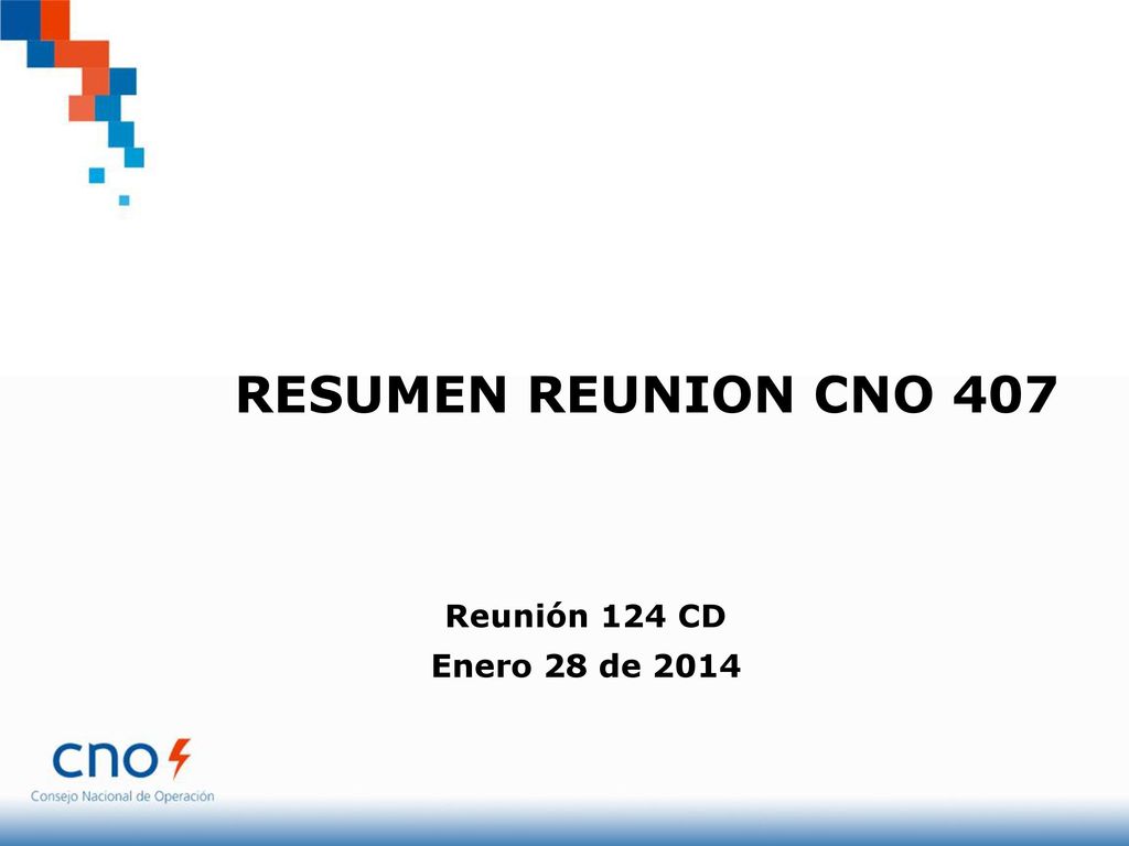 RESUMEN REUNION CNO 407 Reunión 124 CD Enero 28 de 2014