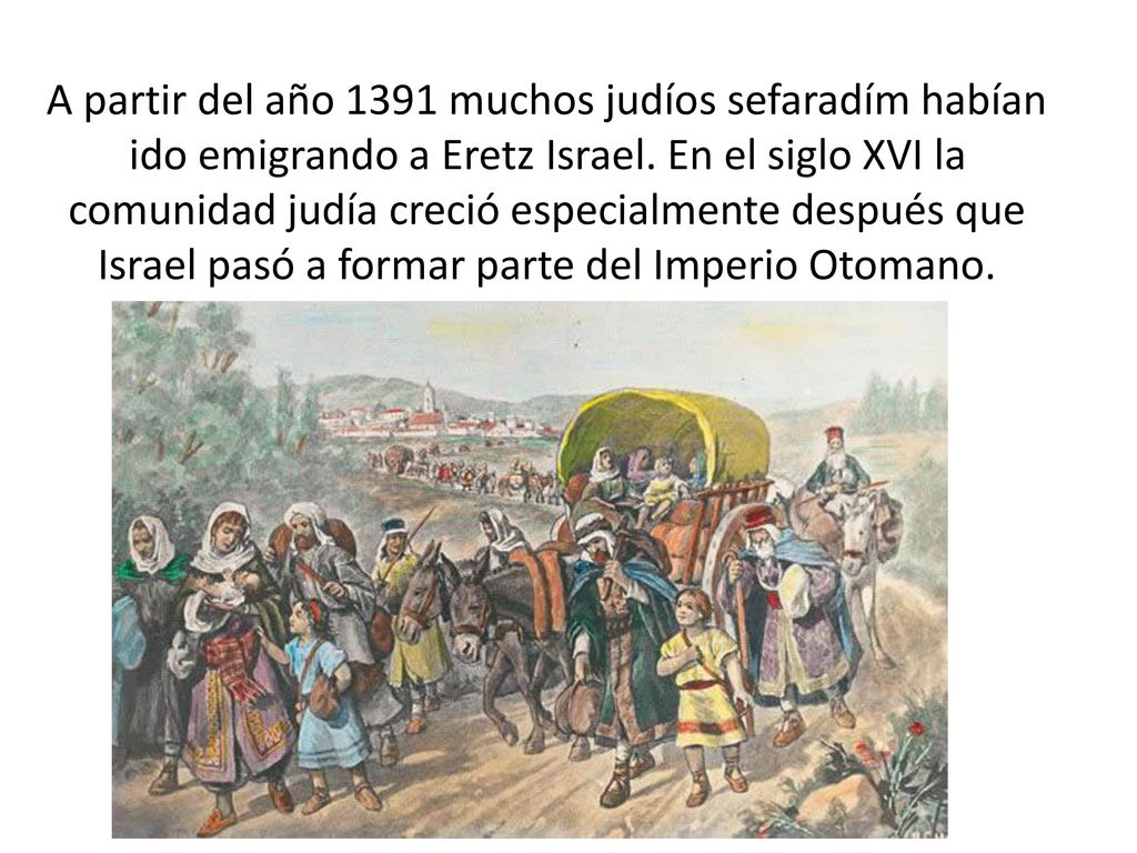 A partir del año 1391 muchos judíos sefaradím habían ido emigrando a Eretz Israel.