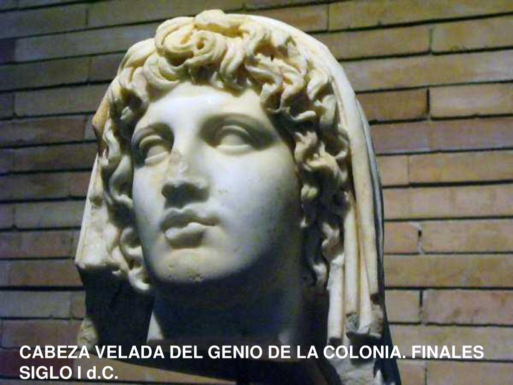 CABEZA VELADA DEL GENIO DE LA COLONIA. FINALES SIGLO I d.C.