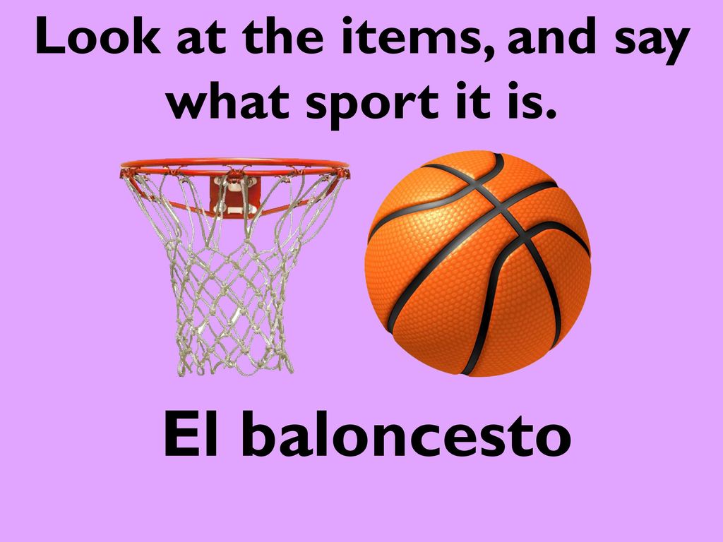Look at the items, and say what sport it is.