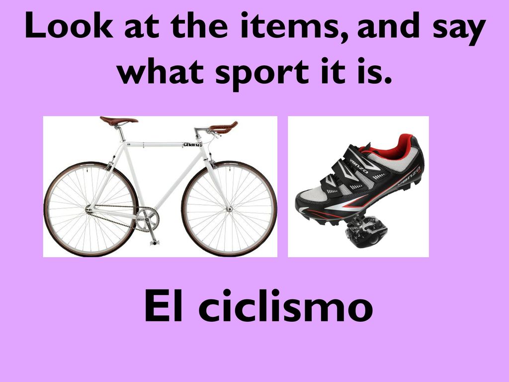 Look at the items, and say what sport it is.