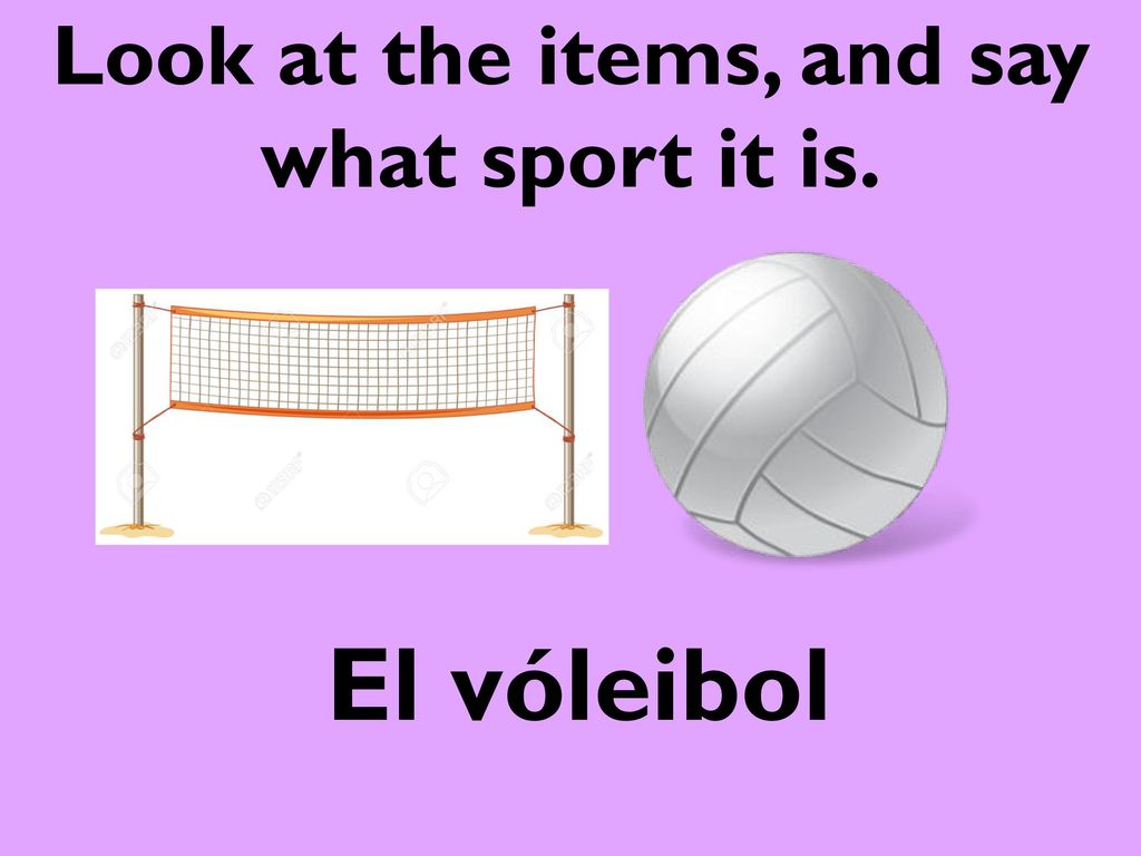 Look at the items, and say what sport it is.