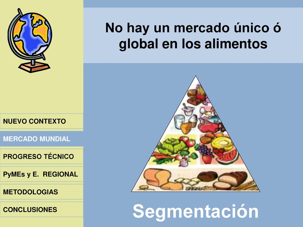 No hay un mercado único ó global en los alimentos