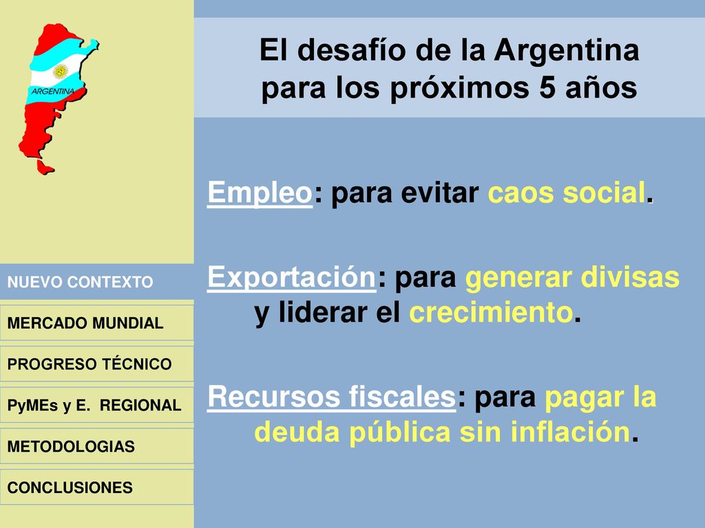 El desafío de la Argentina para los próximos 5 años
