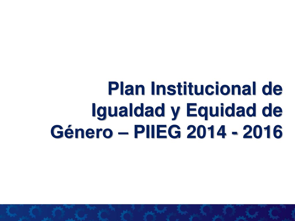 Plan Institucional de Igualdad y Equidad de Género – PIIEG