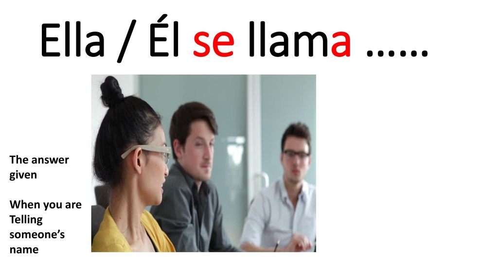 Ella / Él se llama …… The answer given When you are Telling someone’s