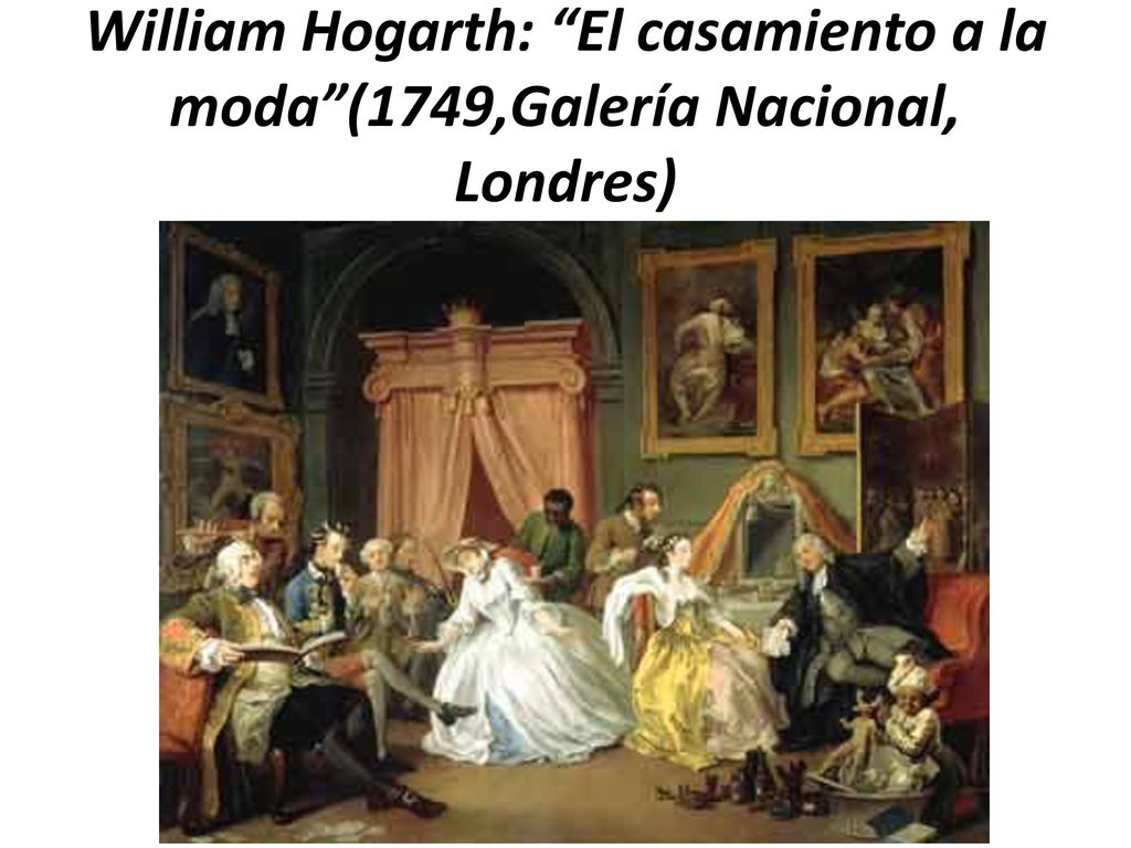 William Hogarth: El casamiento a la moda (1749,Galería Nacional, Londres)