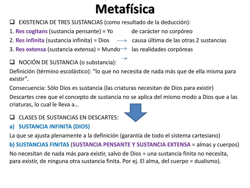 Metafísica EXISTENCIA DE TRES SUSTANCIAS (como resultado de la deducción):