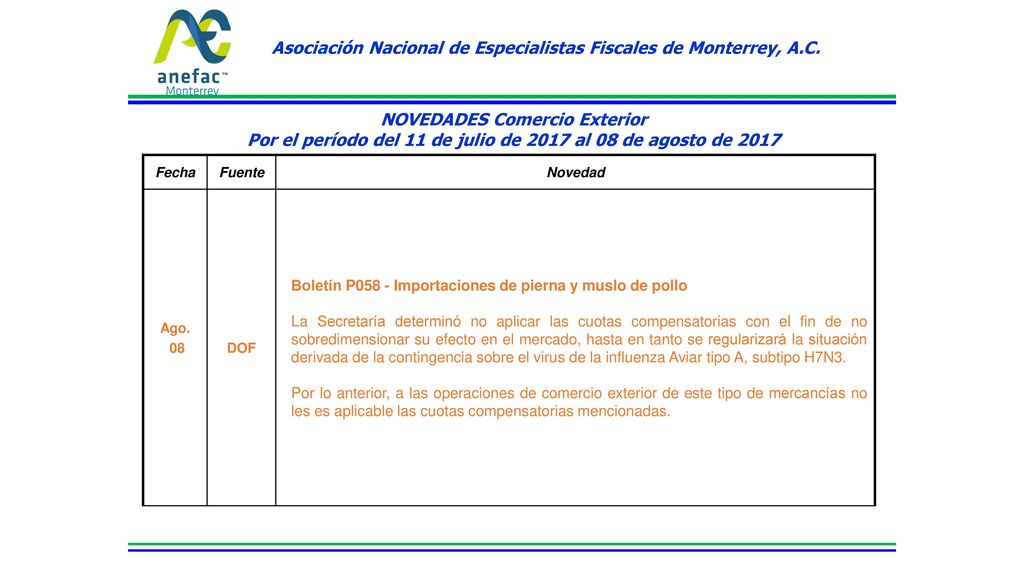 Asociación Nacional de Especialistas Fiscales de Monterrey, A.C.