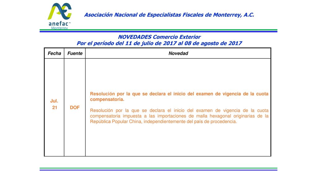 Asociación Nacional de Especialistas Fiscales de Monterrey, A.C.