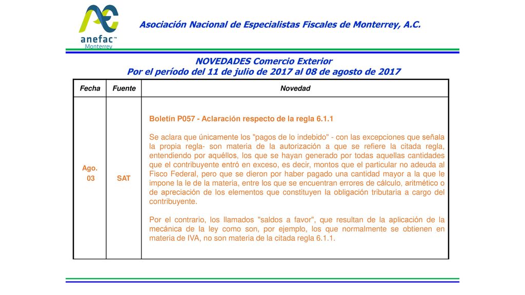 Asociación Nacional de Especialistas Fiscales de Monterrey, A.C.