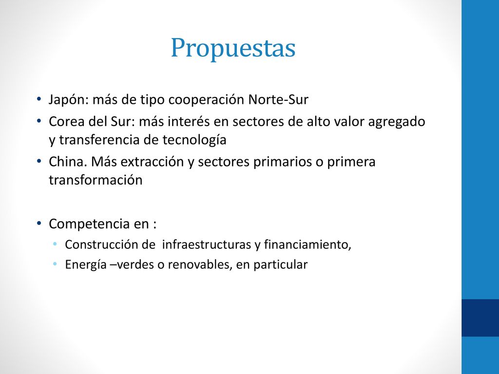 Propuestas Japón: más de tipo cooperación Norte-Sur