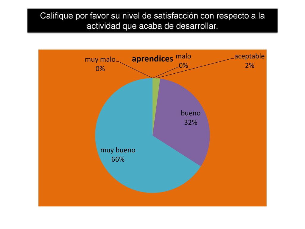 Califique por favor su nivel de satisfacción con respecto a la actividad que acaba de desarrollar.