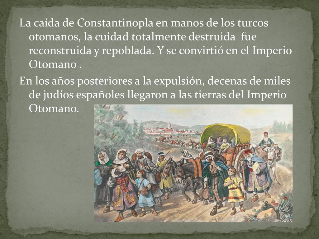 La caída de Constantinopla en manos de los turcos otomanos, la cuidad totalmente destruida fue reconstruida y repoblada.
