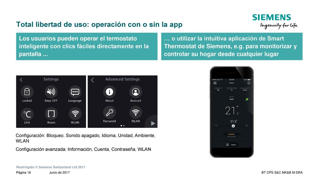 Total libertad de uso: operación con o sin la app