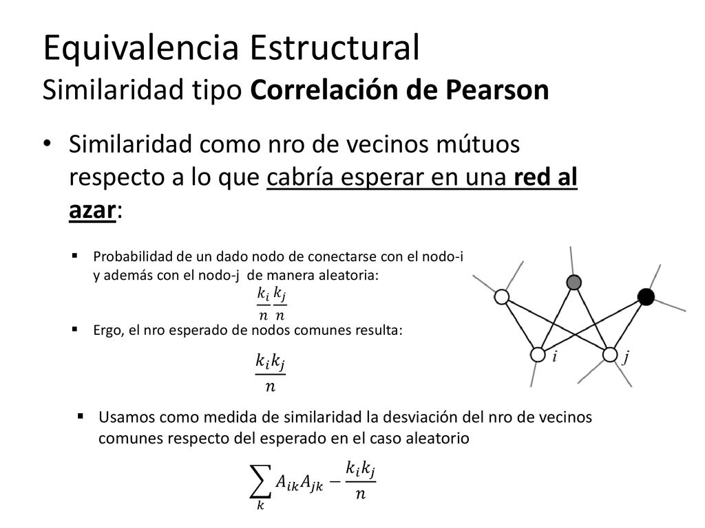Equivalencia Estructural Similaridad tipo Correlación de Pearson
