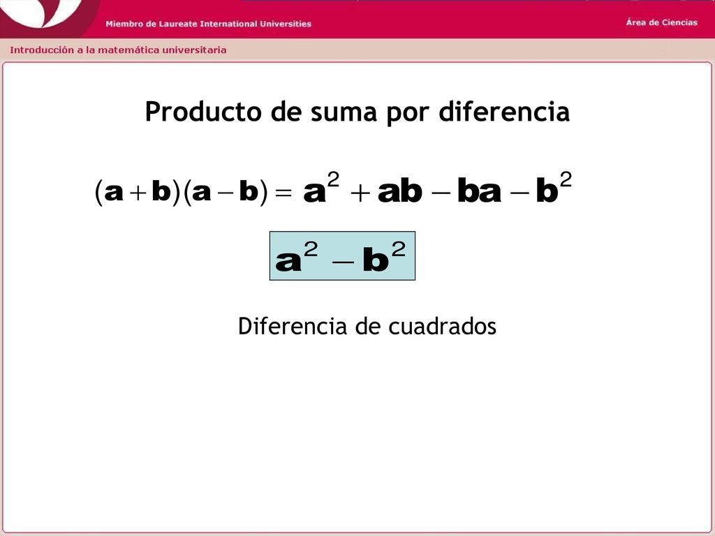 Producto de suma por diferencia
