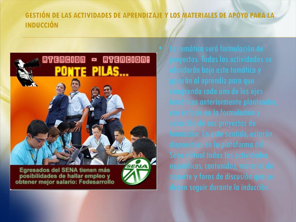 Gestión de las actividades de aprendizaje y los materiales de apoyo para la inducción