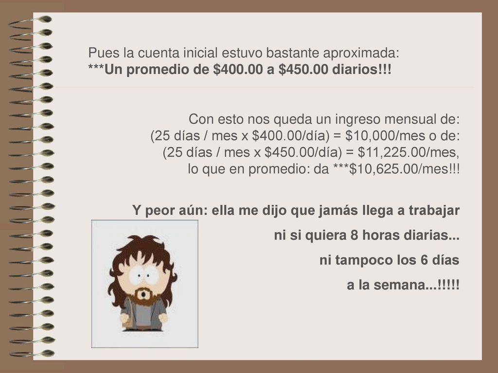 Pues la cuenta inicial estuvo bastante aproximada: ***Un promedio de $ a $ diarios!!!