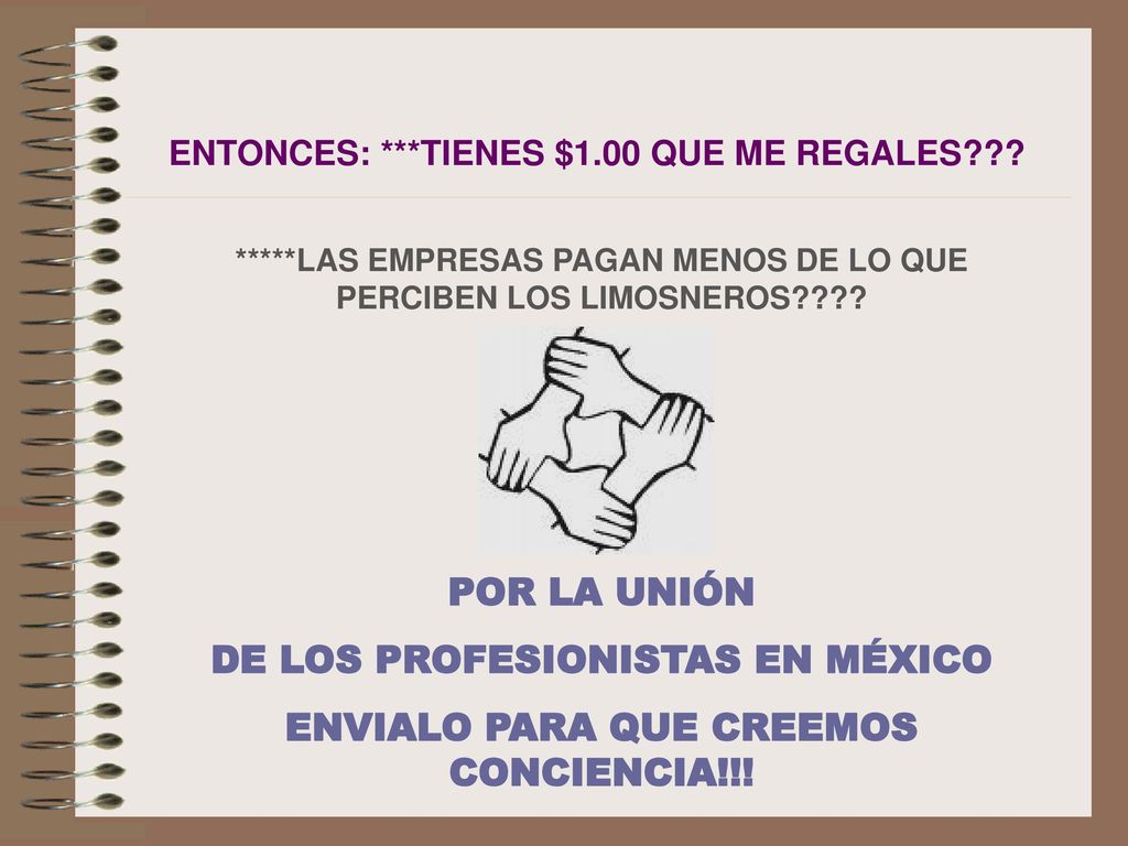 DE LOS PROFESIONISTAS EN MÉXICO ENVIALO PARA QUE CREEMOS CONCIENCIA!!!