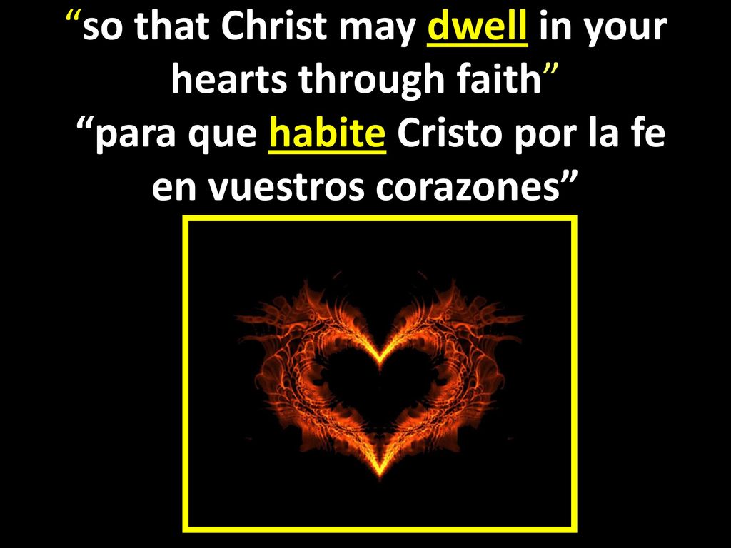 so that Christ may dwell in your hearts through faith para que habite Cristo por la fe en vuestros corazones