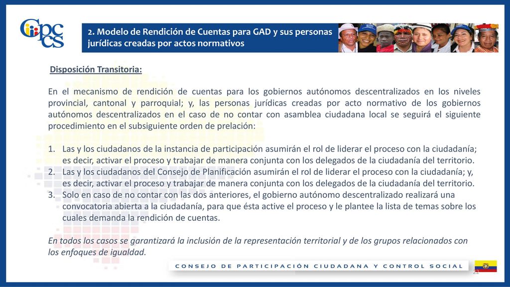 2. Modelo de Rendición de Cuentas para GAD y sus personas jurídicas creadas por actos normativos