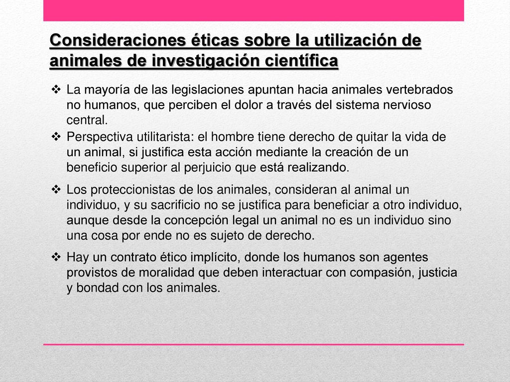 Consideraciones éticas sobre la utilización de animales de investigación científica