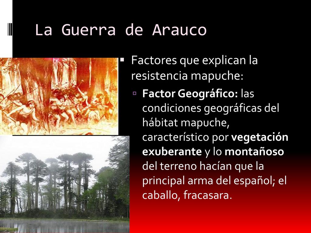 La Guerra de Arauco Factores que explican la resistencia mapuche: