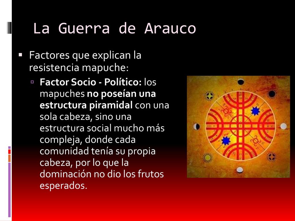 La Guerra de Arauco Factores que explican la resistencia mapuche:
